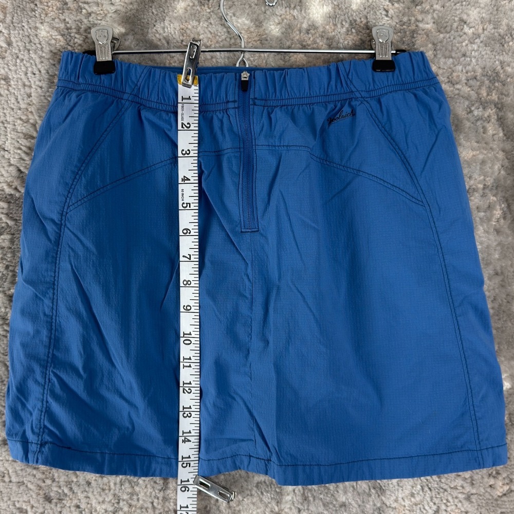Woolrich Size S Minimalist Athleisure Mini Skort Blue Zip Casual - Picture 2 of 9